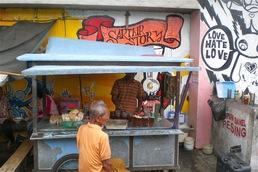 Love - Hate - Love: Emotions occur during fieldwork. The picture shows a mobile snack bar on the island of Java.